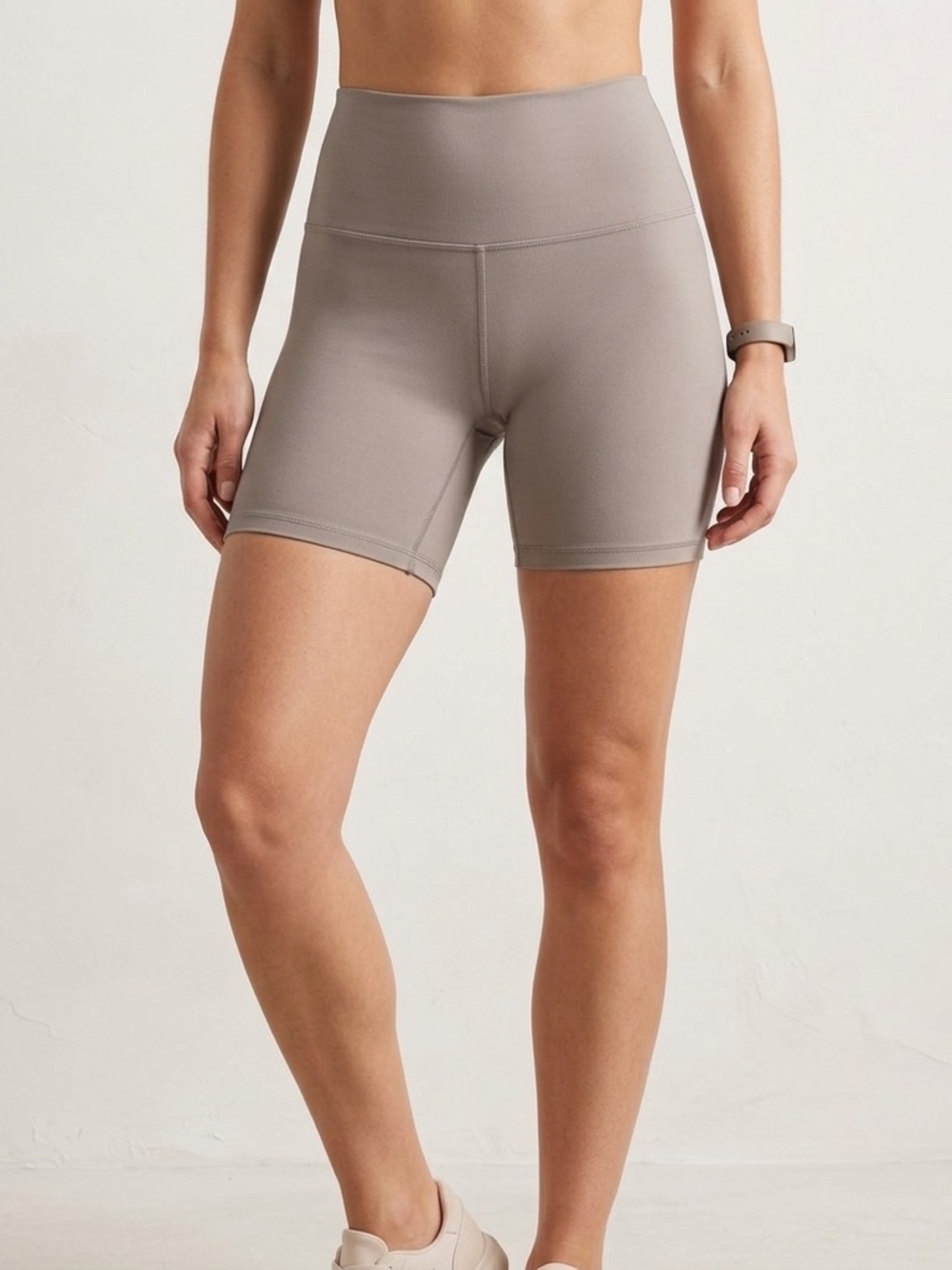RBX Women’s High-Waist Performance Bike Athletic Shorts in Taupe